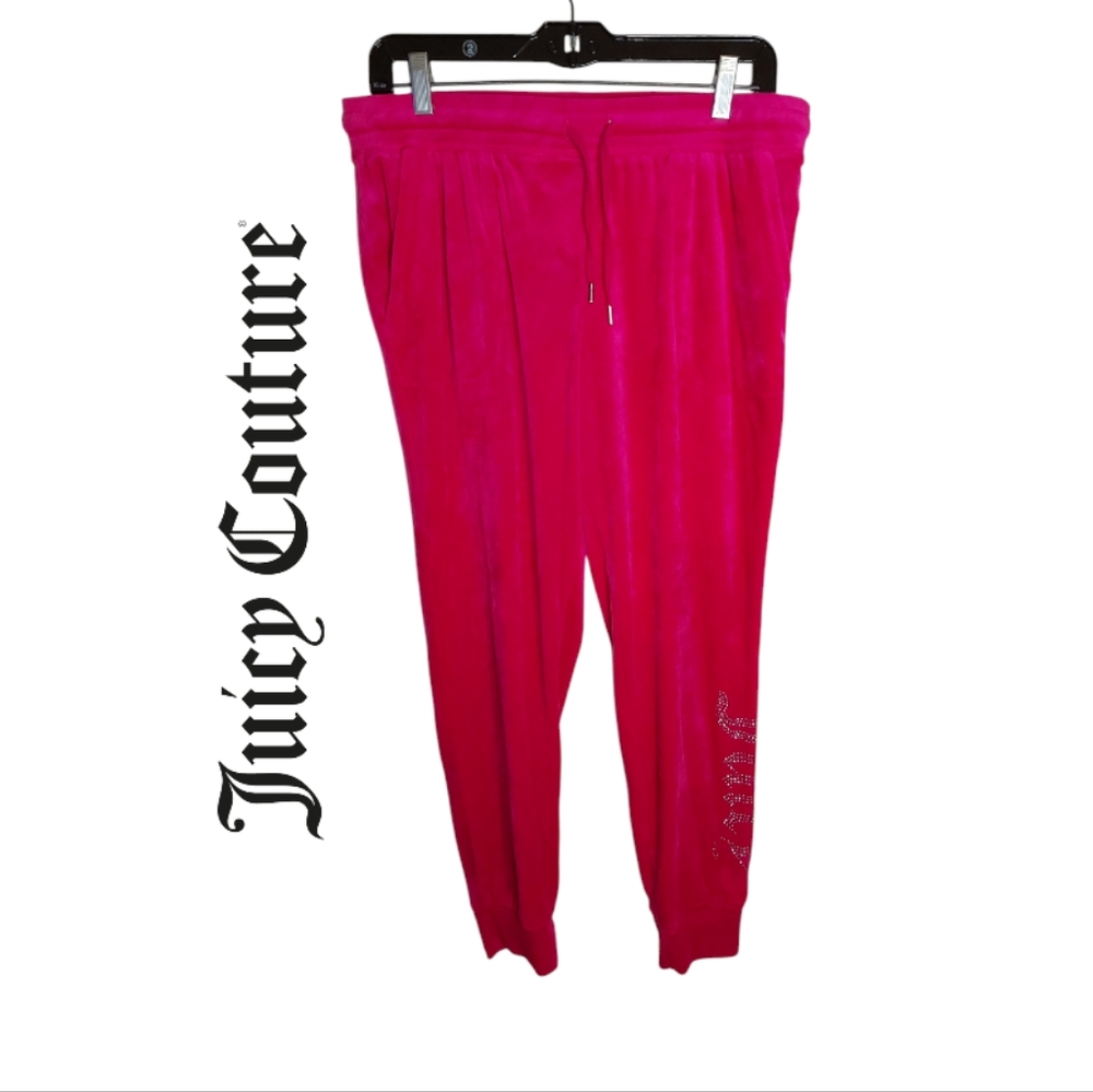 Juicy Couture Intimates Pink Velour Joggers Rhinestones